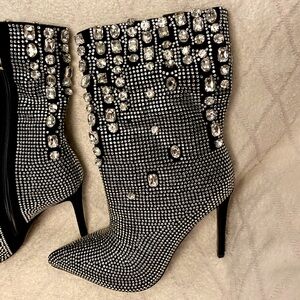 BRAND NEW Azalea Wang Rhinestone stiletto boots